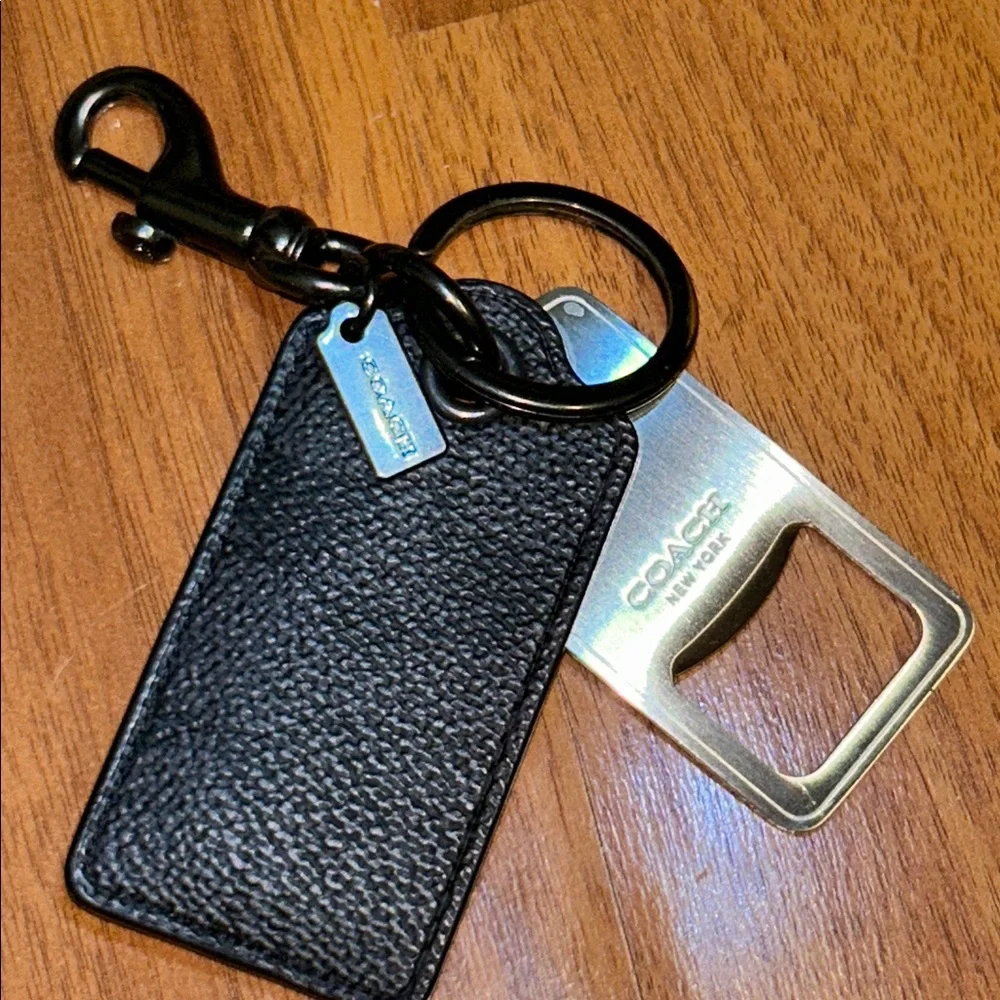 Coach Coated Canvas Tag Keyring with Metal Bottle Opener - Picture 5 of 10